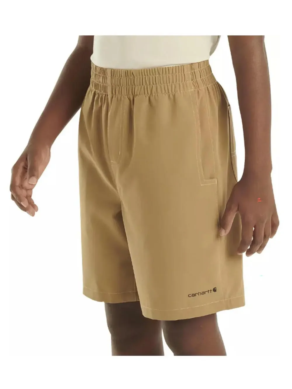 (C95) Carhartt Youth Boys' Rugged Flex Ripstop Work Shorts Dark Khaki Small NWT